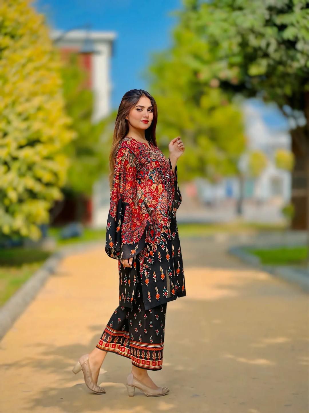COTTON PRINT EMBROIDERY 2 PIECE