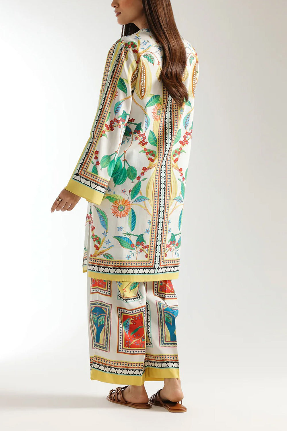 2-PIECE PRINTED CO-ORD SUMMER STITCHED DRESS