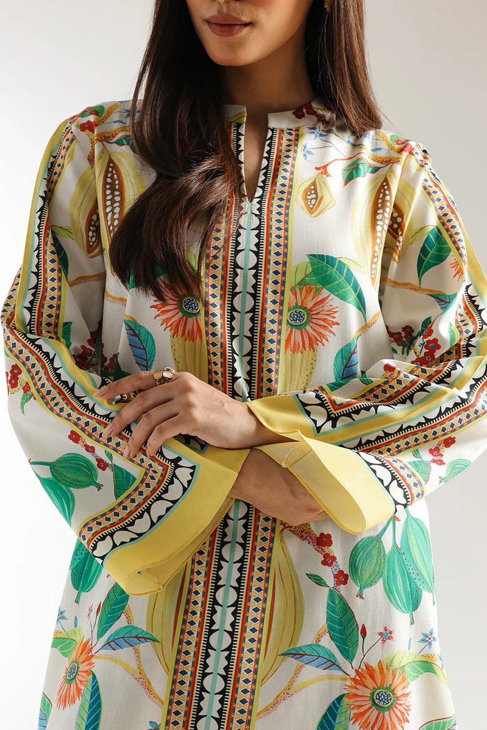 2-PIECE PRINTED CO-ORD SUMMER STITCHED DRESS