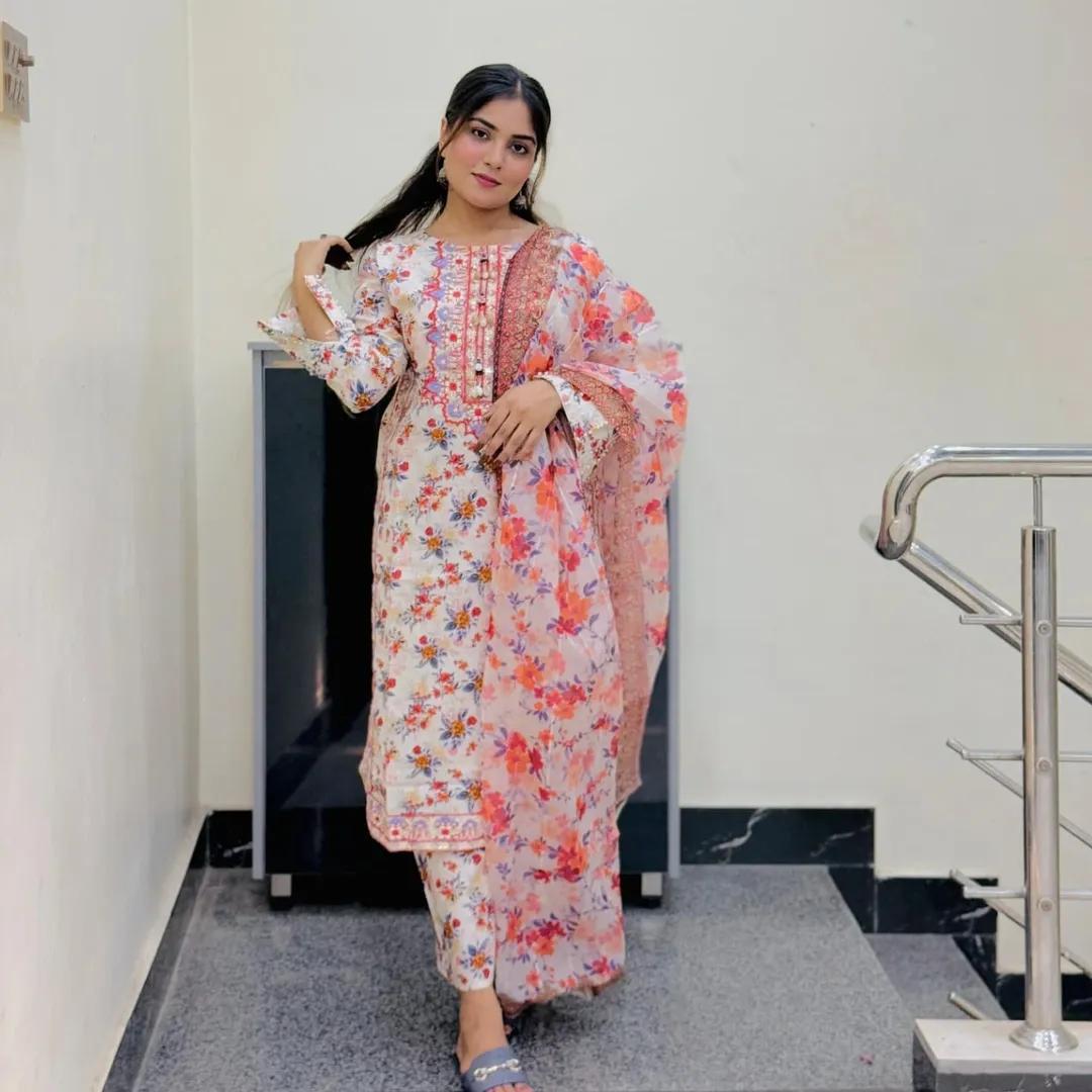 COTTON PRINT EMBROIDERY 3 PIECE