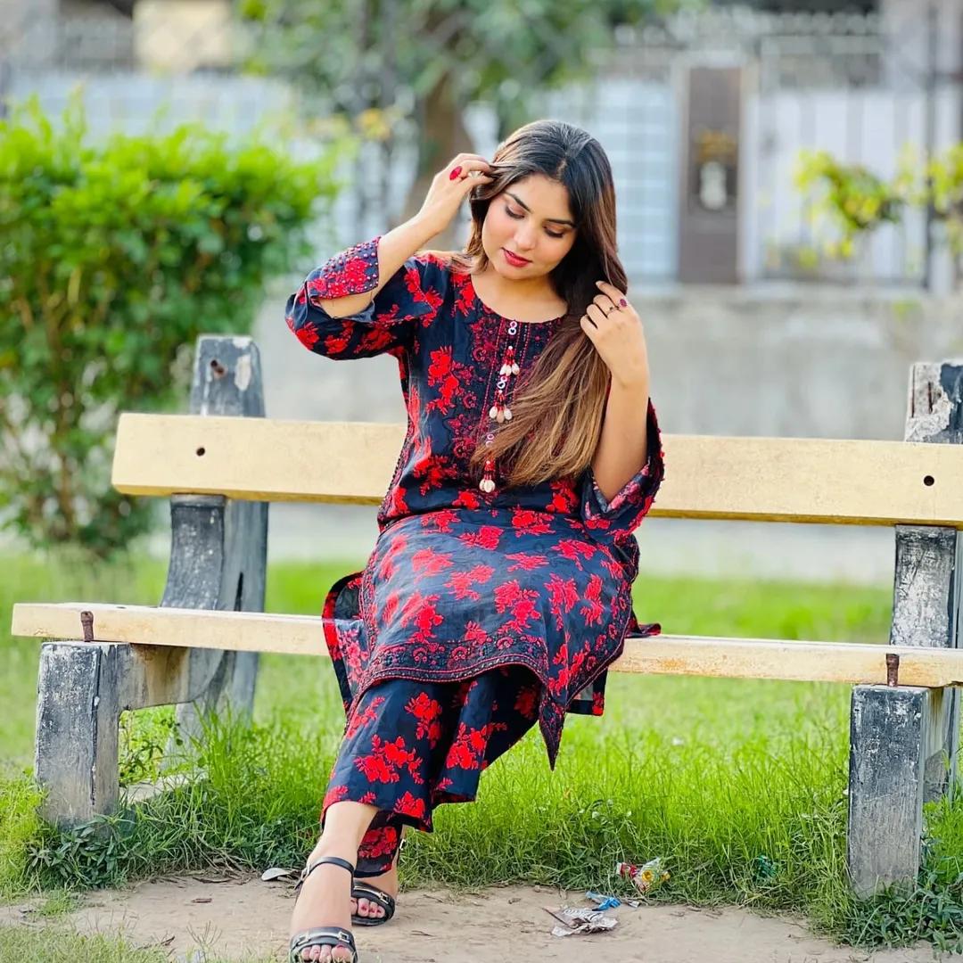 COTTON PRINT EMBROIDERY 2 PIECE