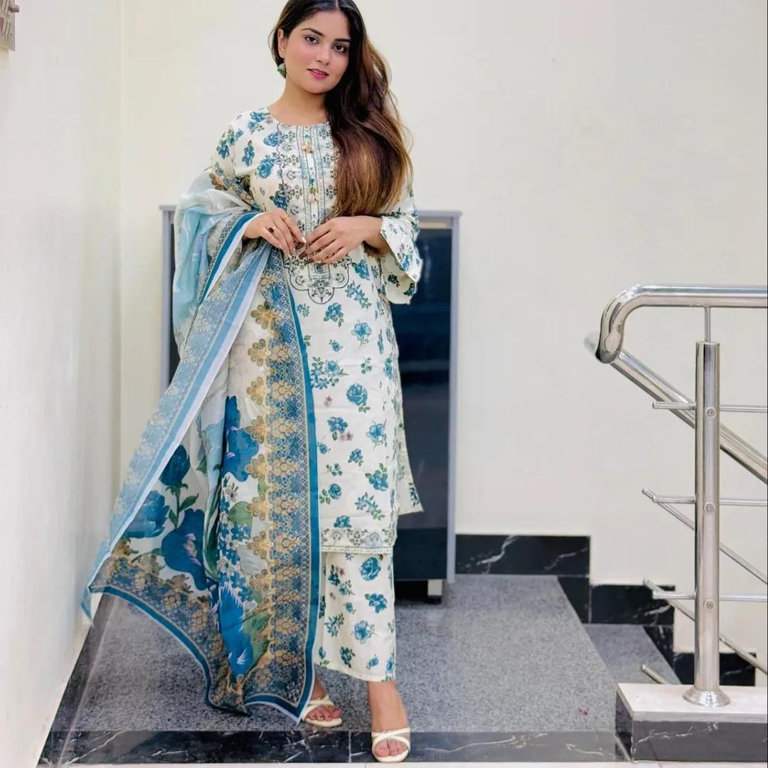 COTTON PRINT EMBROIDERY 3 PIECE