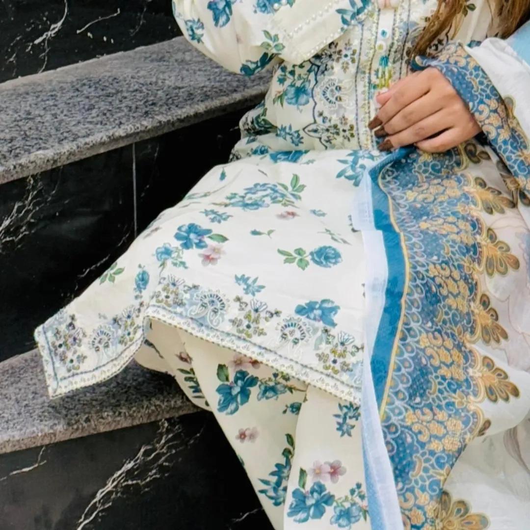 COTTON PRINT EMBROIDERY 3 PIECE