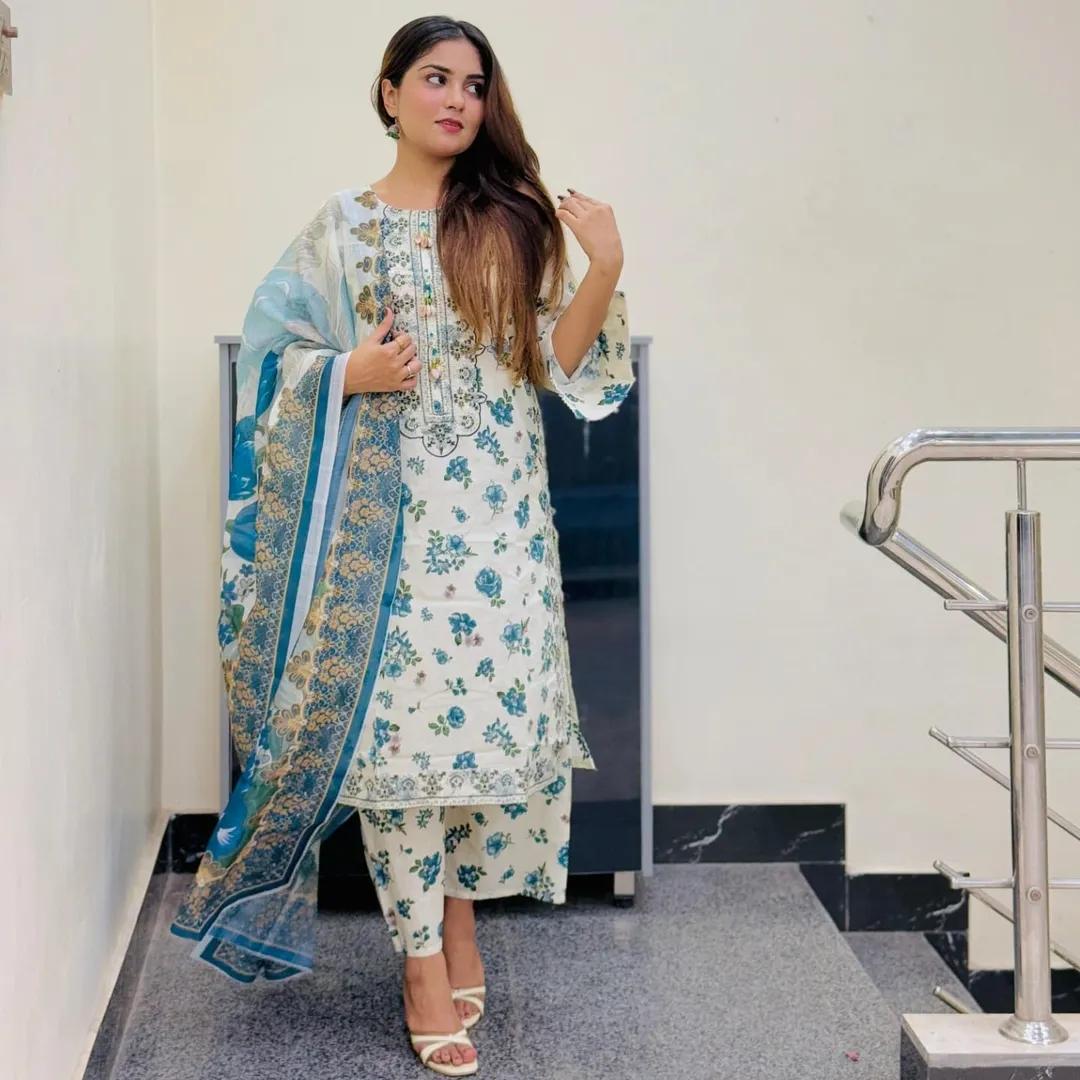 COTTON PRINT EMBROIDERY 3 PIECE