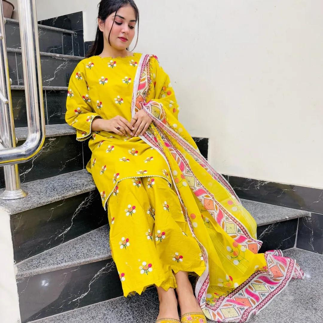 COTTON EMBROIDERY 3 PIECE
