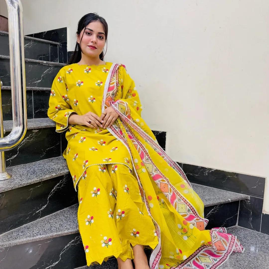 COTTON EMBROIDERY 3 PIECE