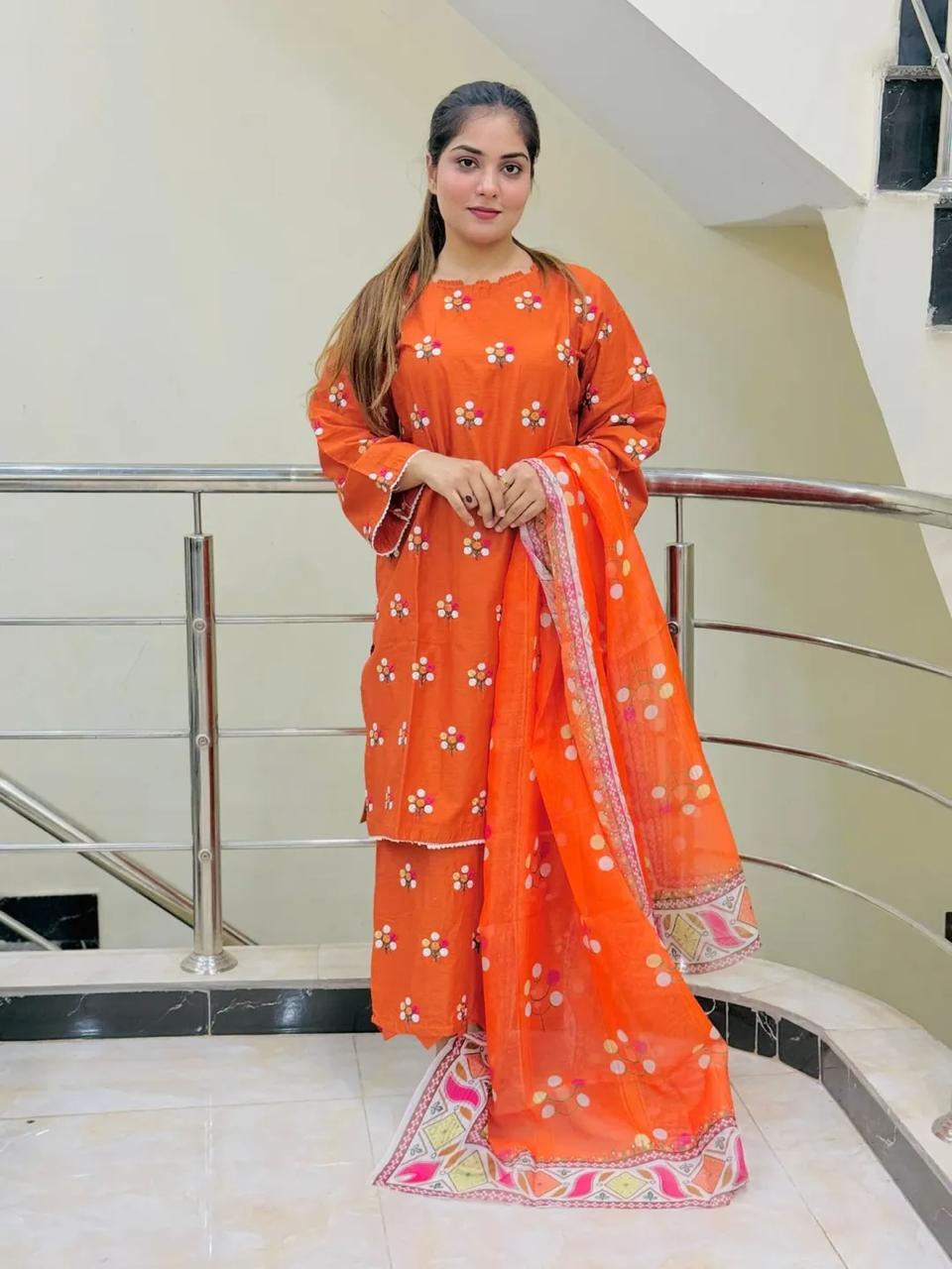 COTTON EMBROIDERY 3 PIECE
