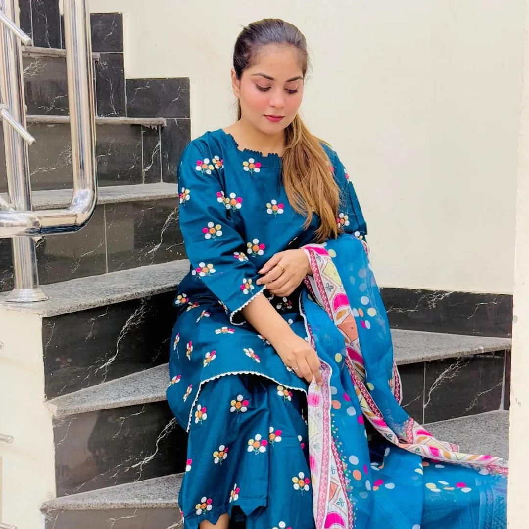COTTON EMBROIDERY 3 PIECE