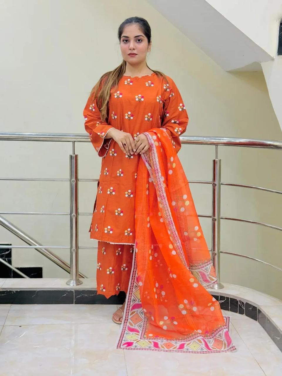 COTTON EMBROIDERY 3 PIECE