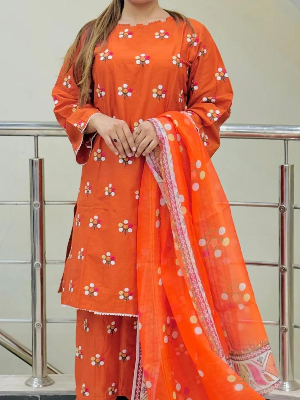 COTTON EMBROIDERY 3 PIECE