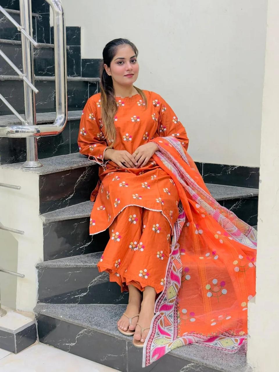 COTTON EMBROIDERY 3 PIECE