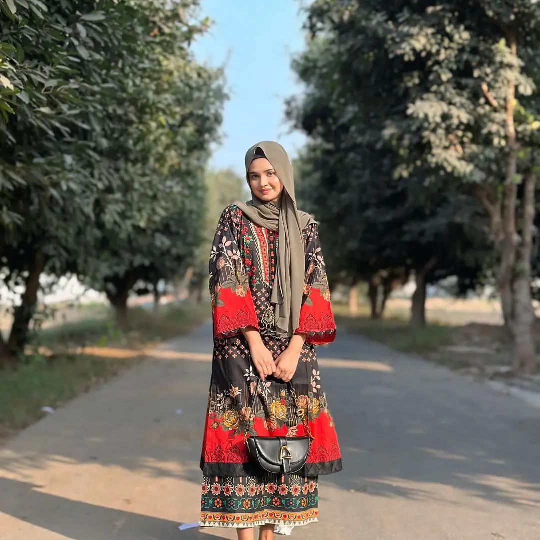 2 PC Stitched Print Lawn Long Shirt Suit